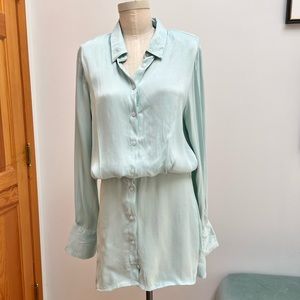 Free People satin Shirt dress